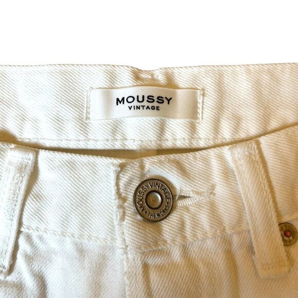 MOUSSY VINTAGE Howa Size 26 White Cut Off Shorts Distressed Button Fly Selvedge - Picture 10 of 13